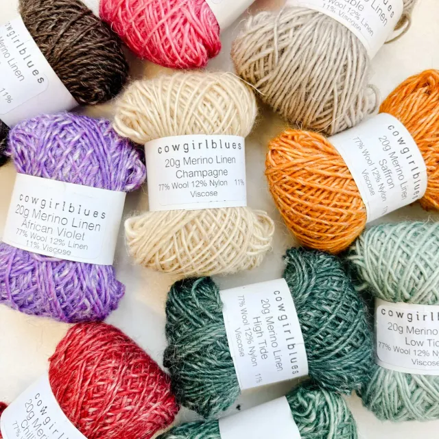 Cowgirlblues Merino Linen Mini Garn naturgesprenkelt