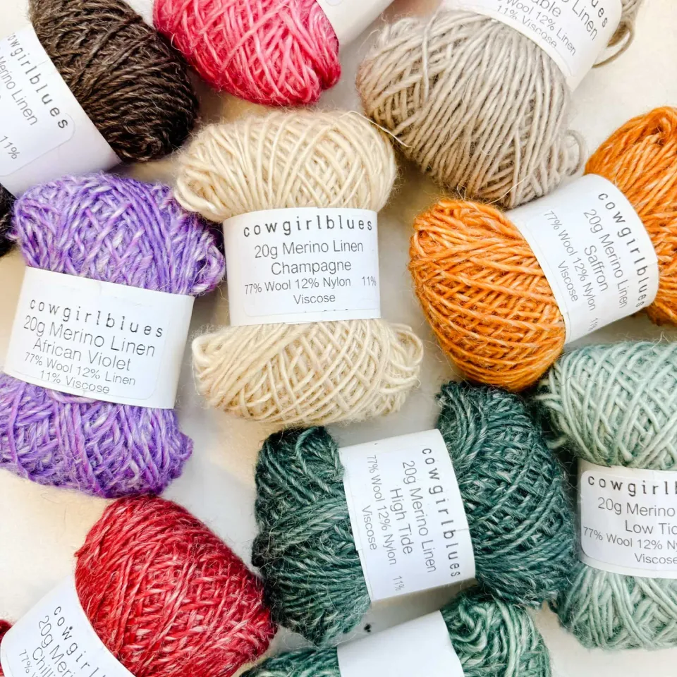 Cowgirlblues Merino Linen Mini Garn naturgesprenkelt