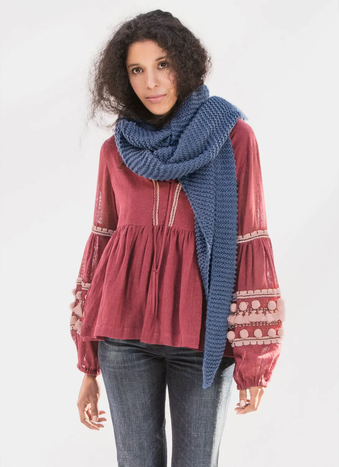 Blue Sky Fibers Classic Waverly Wrap Strickanleitung Bio-Baumwolle