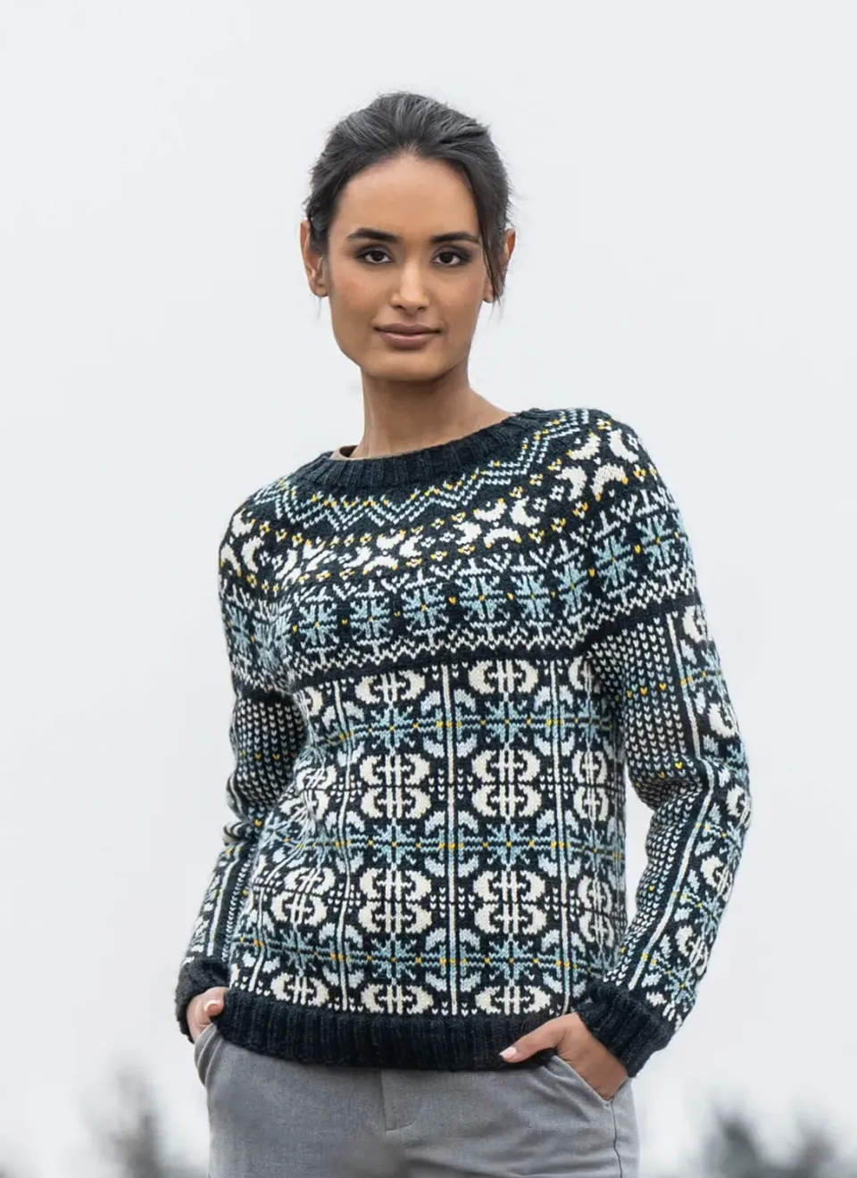 Blue Sky Fibers Classic Series L’Etoile Du Nord Sweater Strickanleitung Fair Isle