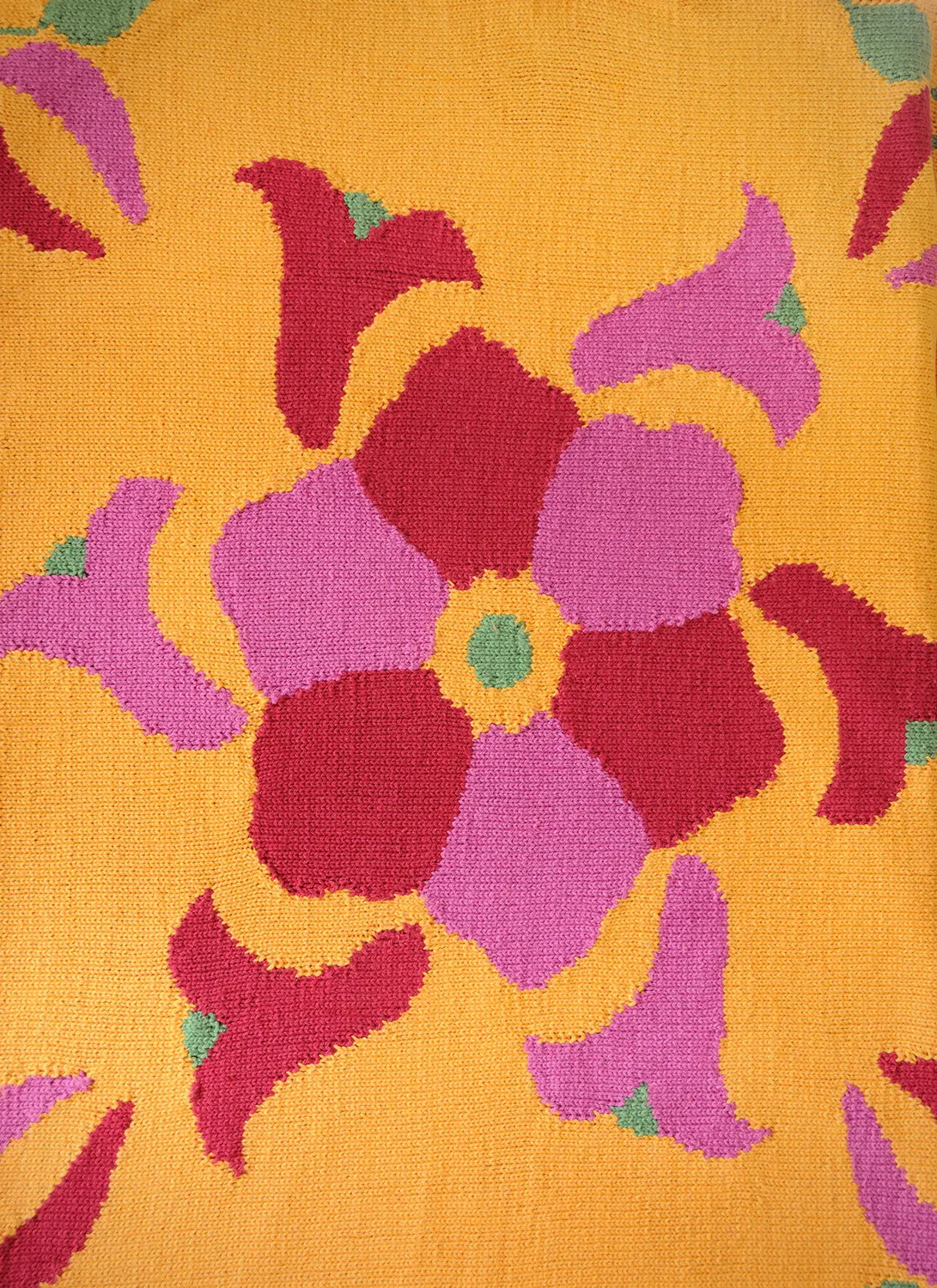 Blue Sky Fibers Classic Flower Power Throw Strickanleitung Decke