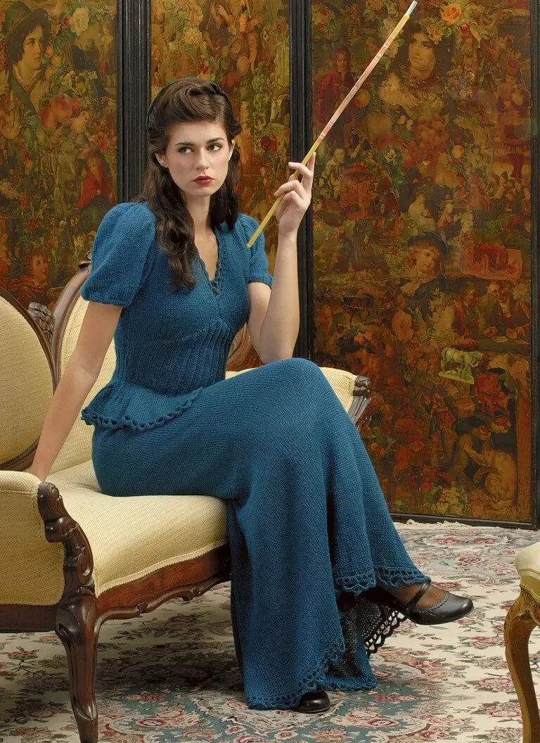 Blue Sky Fibers Classic 1940’s Inspired Gown Strickanleitung