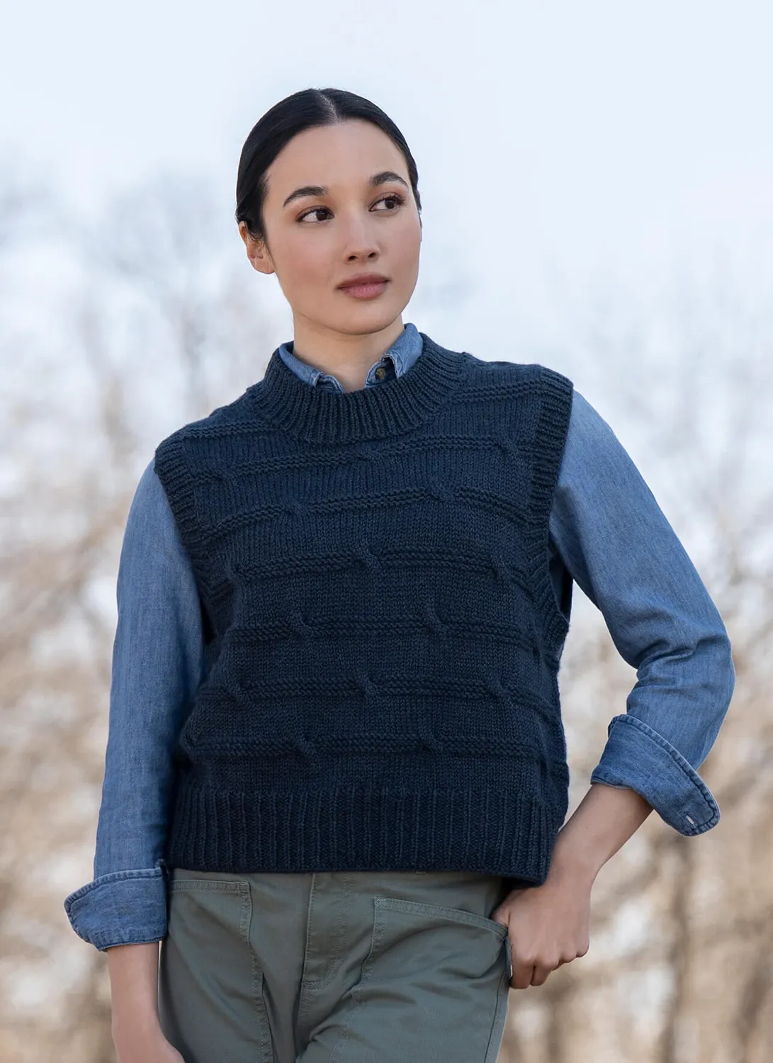 Blue Sky Fibers Classic Series Ulappa Weste Strickanleitung Extra