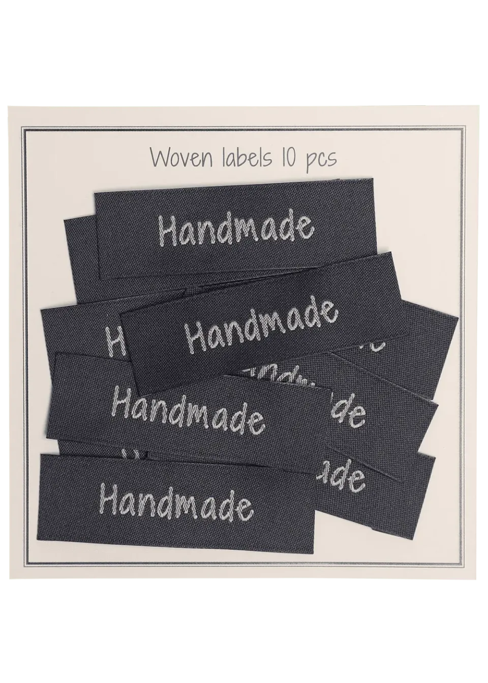 Go Handmade Webetiketten Handmade Grau 10 Stk 50x15mm