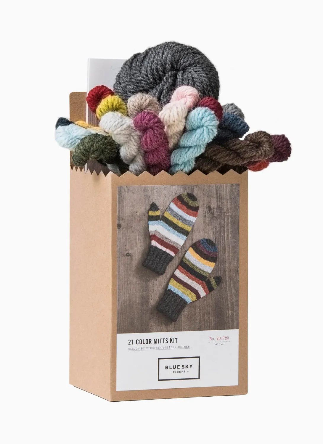 Blue Sky Fibers 21 Color Mitts Kit Strickkit 22 Stränge Bunt