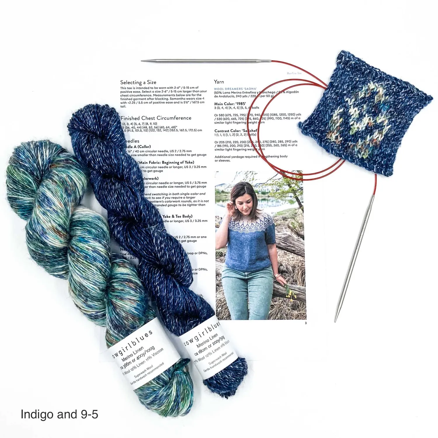 Cowgirlblues Bonfire Tee Strickset Colourwork Rundpasse