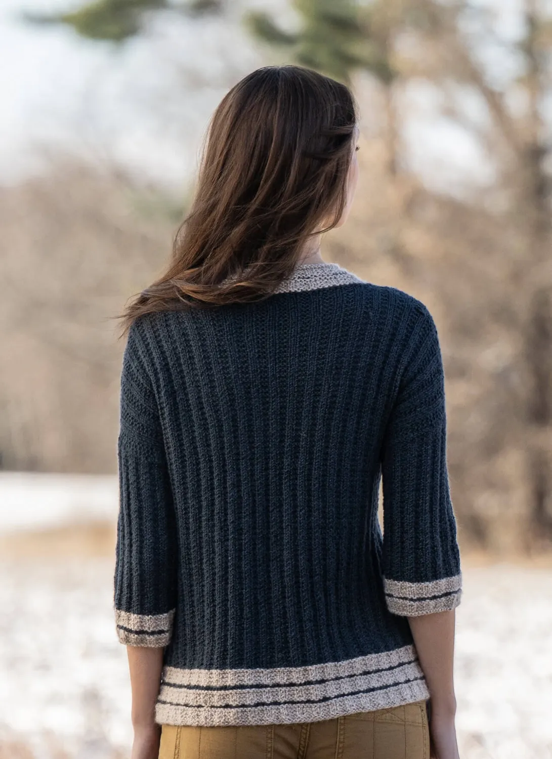 Blue Sky Fibers Scenic Sweater Strickanleitung zweifarbig Alpaka