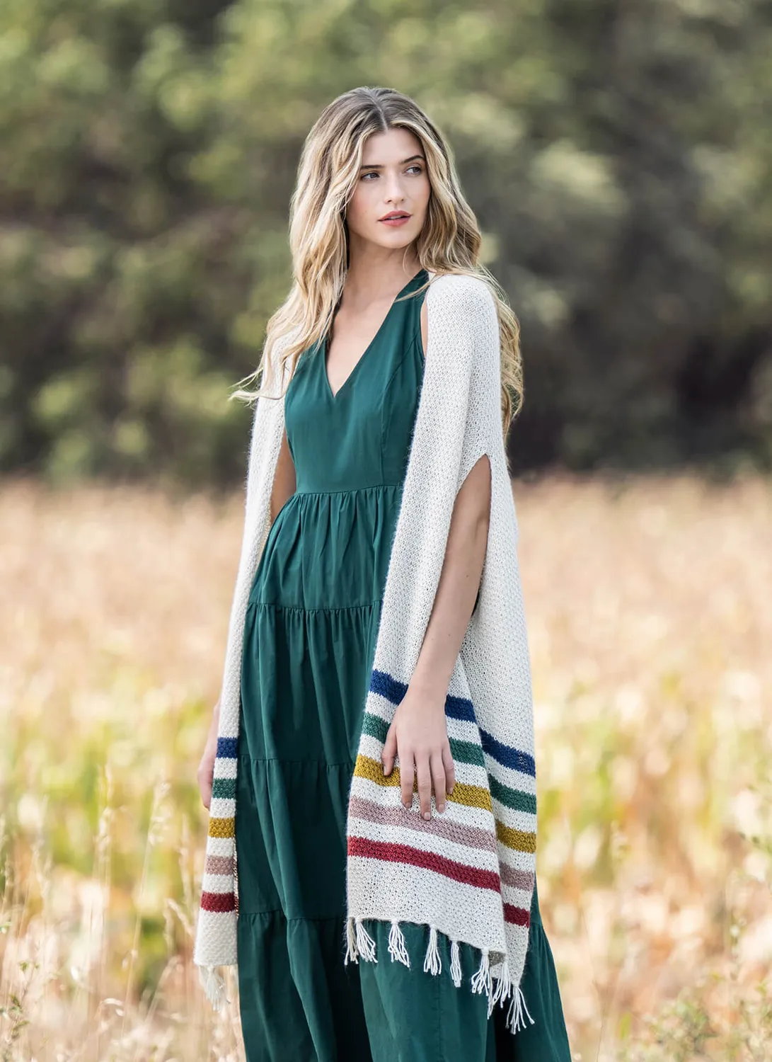 Blue Sky Fibers Classic Nantucket Wrap Strickanleitung PDF Fransen