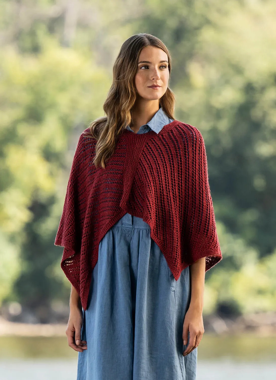 Blue Sky Fibers Ruby Wrap Strickanleitung Tuch Metalico