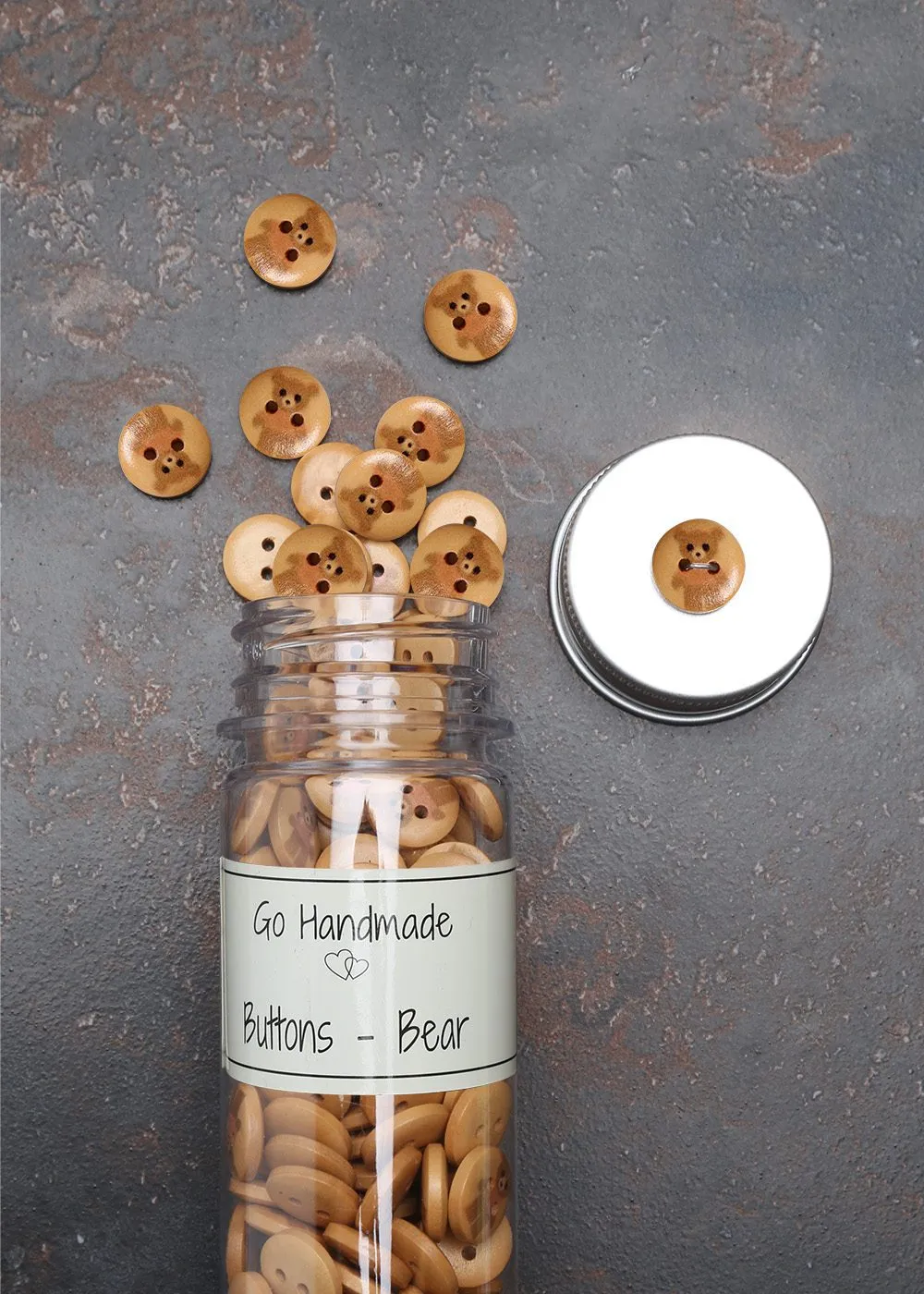 Go Handmade Teddy 15mm Knöpfe Beige Dose 220 Stück