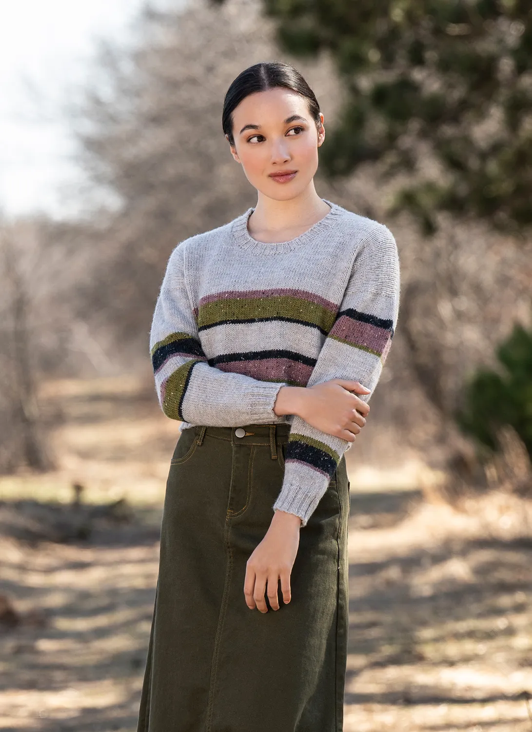 Blue Sky Fibers Perham Pullover 202634 Strickanleitung gestreift