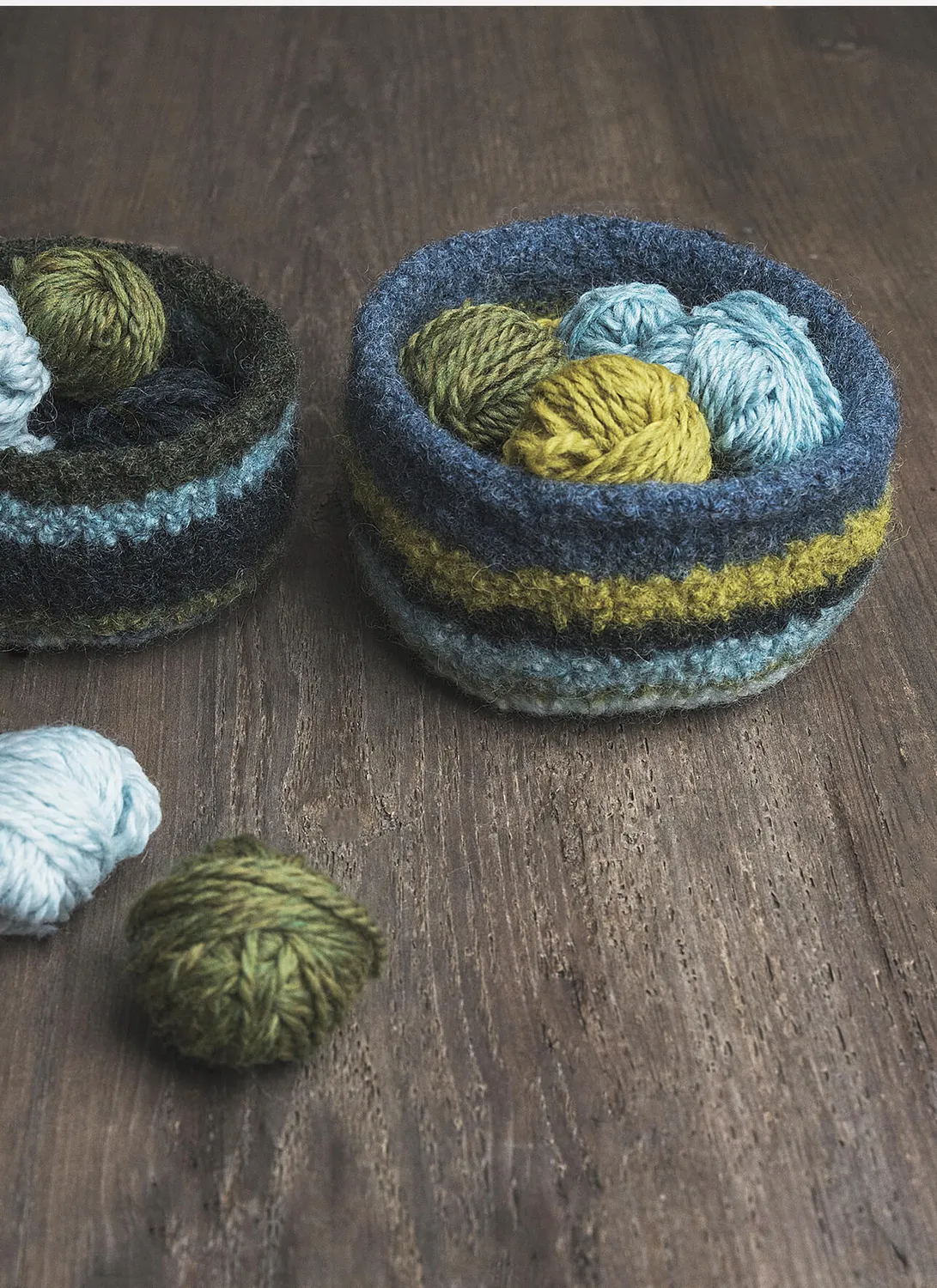Blue Sky Fibers Fairmont Bowls Strickanleitung Filzschalen