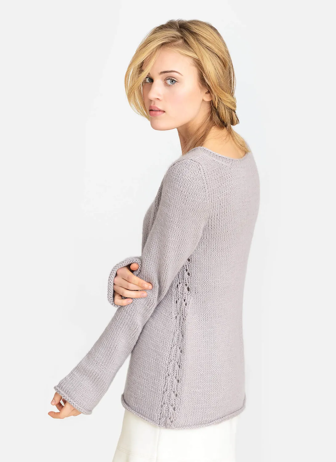 Blue Sky Fibers Classic Series Norwood Pullover Strickanleitung V-Ausschnitt
