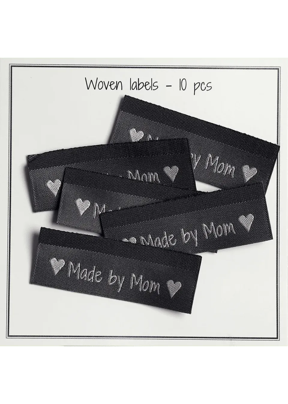 Go Handmade Webetiketten Made by Mom Grau 50mm 10 Stück
