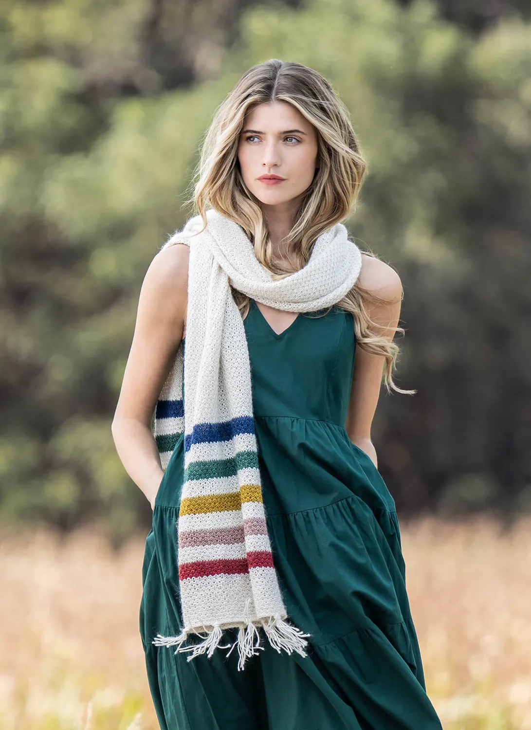 Blue Sky Fibers Classic Nantucket Wrap Strickanleitung PDF Fransen