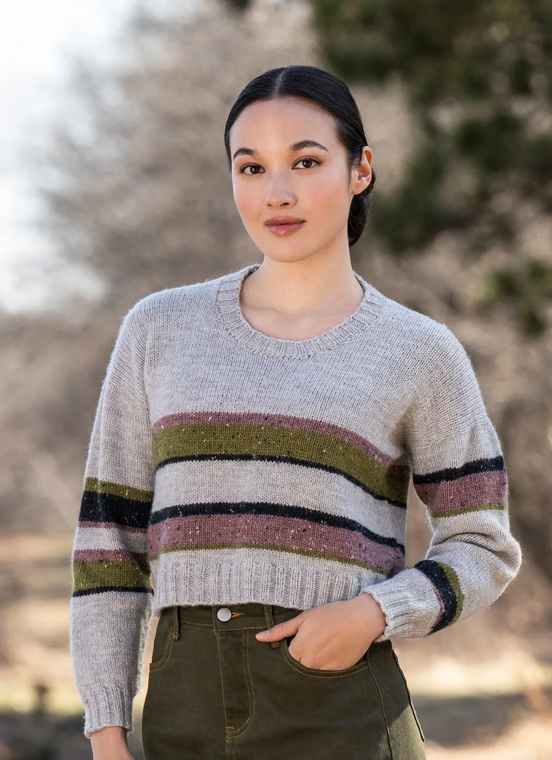 Blue Sky Fibers Perham Pullover 202634 Strickanleitung gestreift