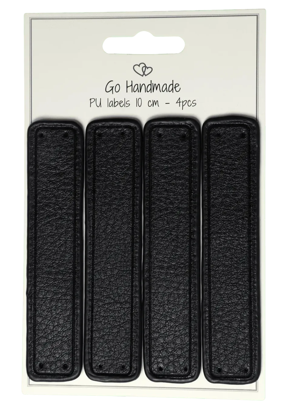 Go Handmade Label 10x2cm PU-Leder 4er genäht