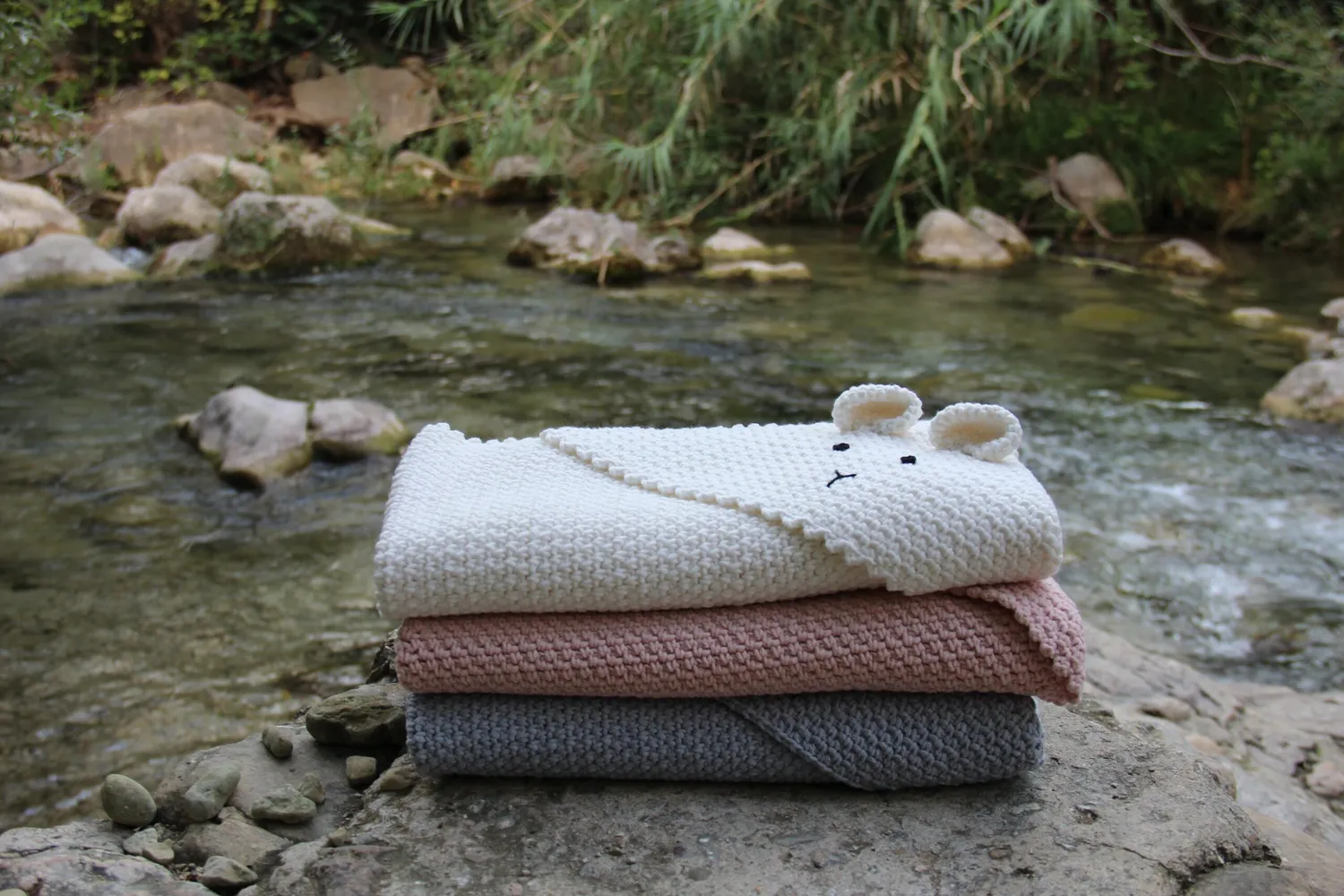 Go Handmade Teddy Decke Häkeltuch 72x72 cm Cosy