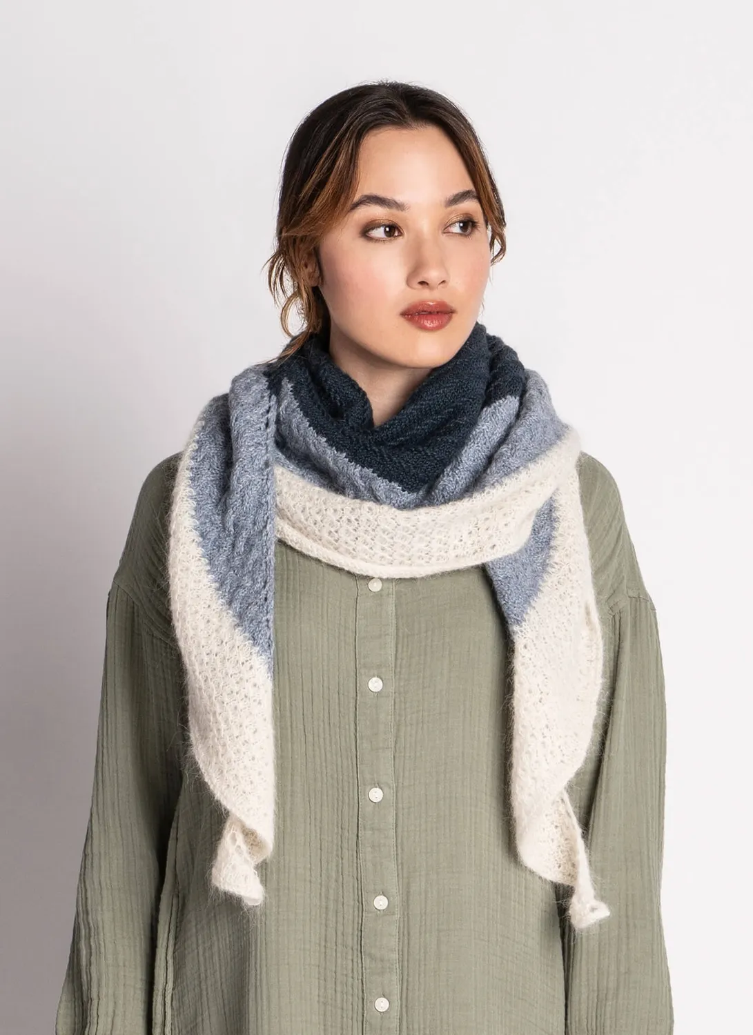 Blue Sky Fibers Classic Ocean Ombré Tuch Strickanleitung PDF