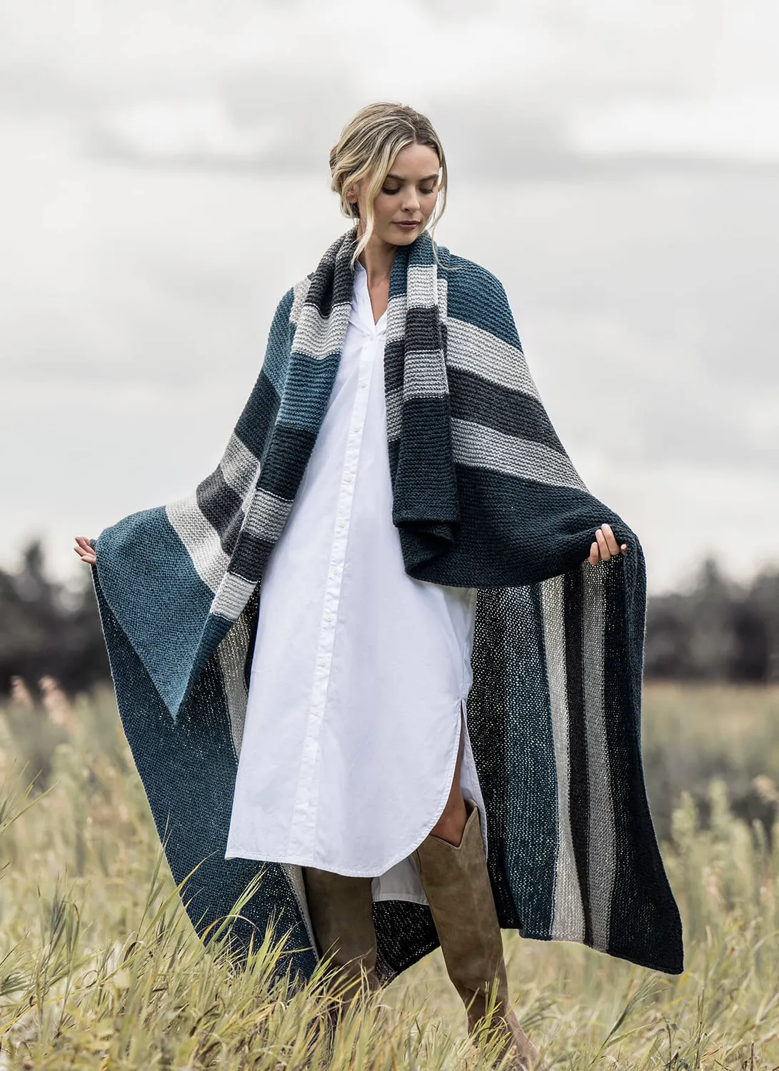 Blue Sky Fibers Berkeley Blanket 202308 Strickanleitung Decke