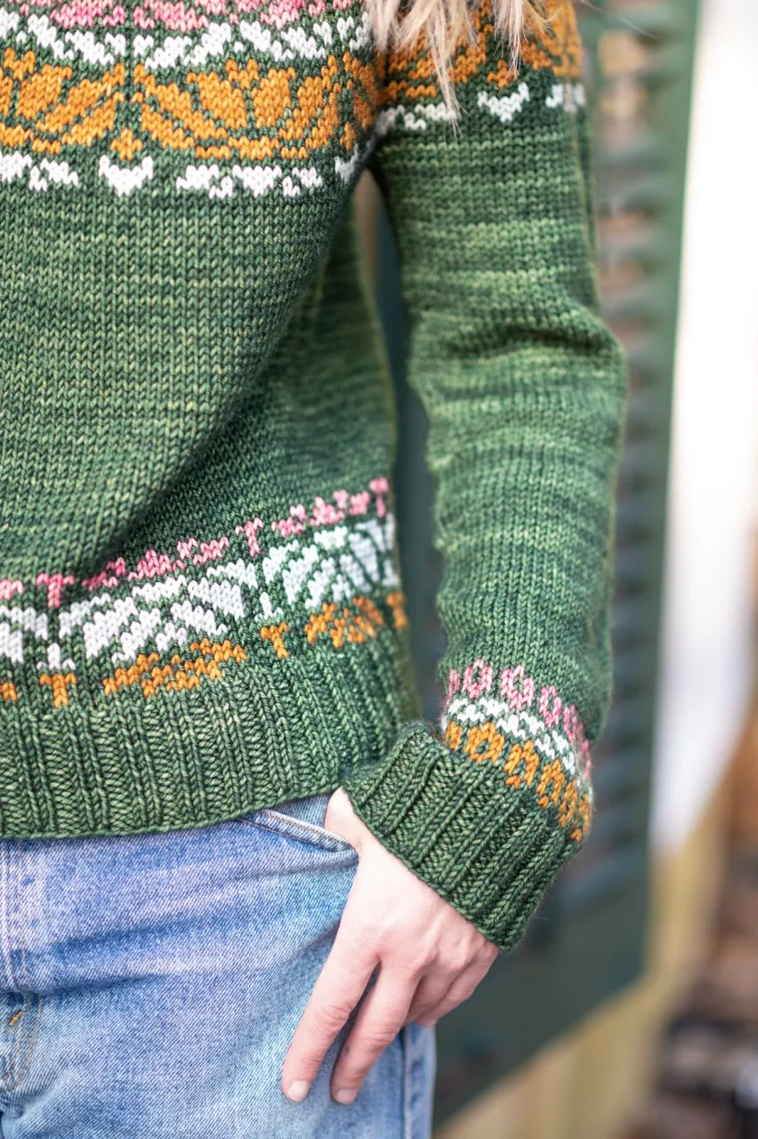 Madelinetosh Giverny PDF Strickanleitung Pullover Colorwork
