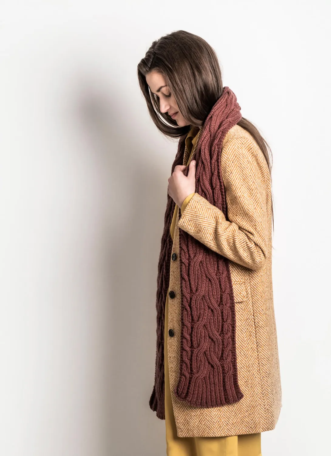 Blue Sky Fibers Classic Series Edina Cabled Scarf Strickanleitung 201909 Zopf