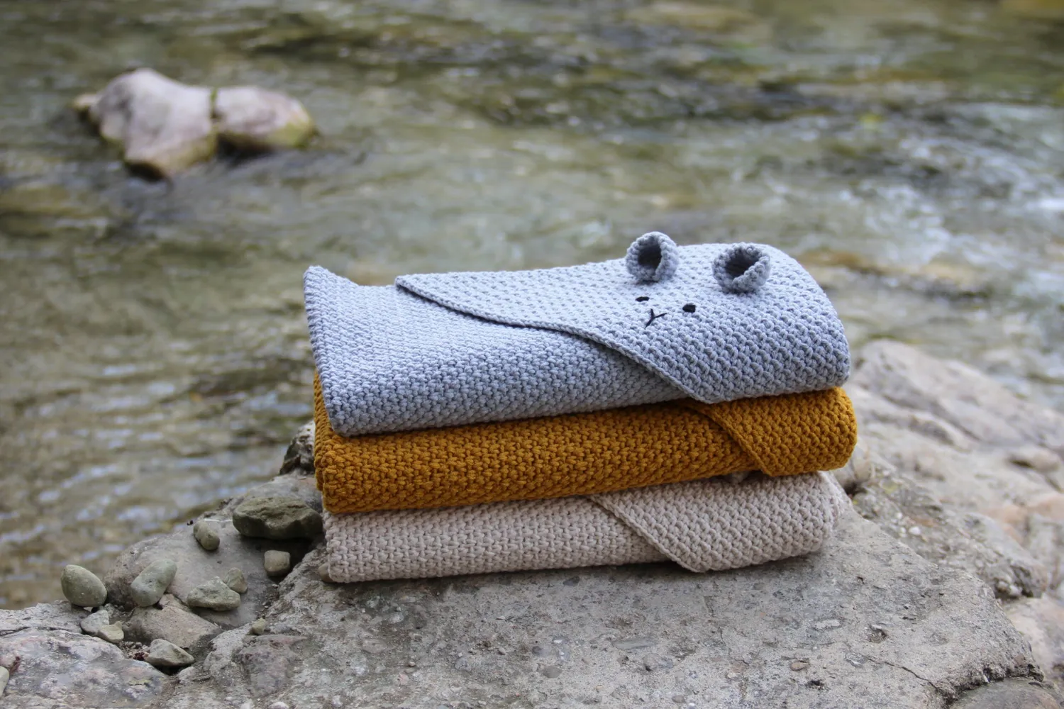Go Handmade Teddy Decke Häkeltuch 72x72 cm Cosy