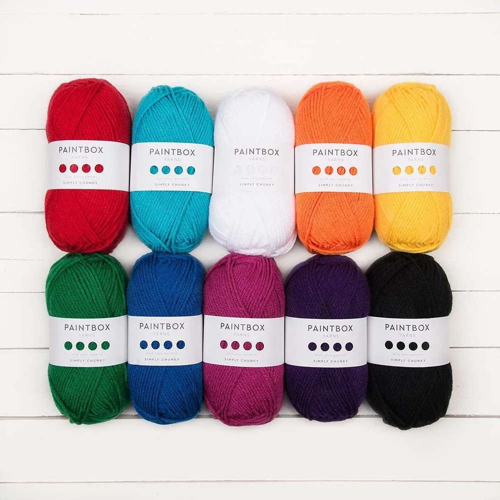 Paintbox Yarns Simply Chunky Wolle 10x100g Over The Rainbow Acryl