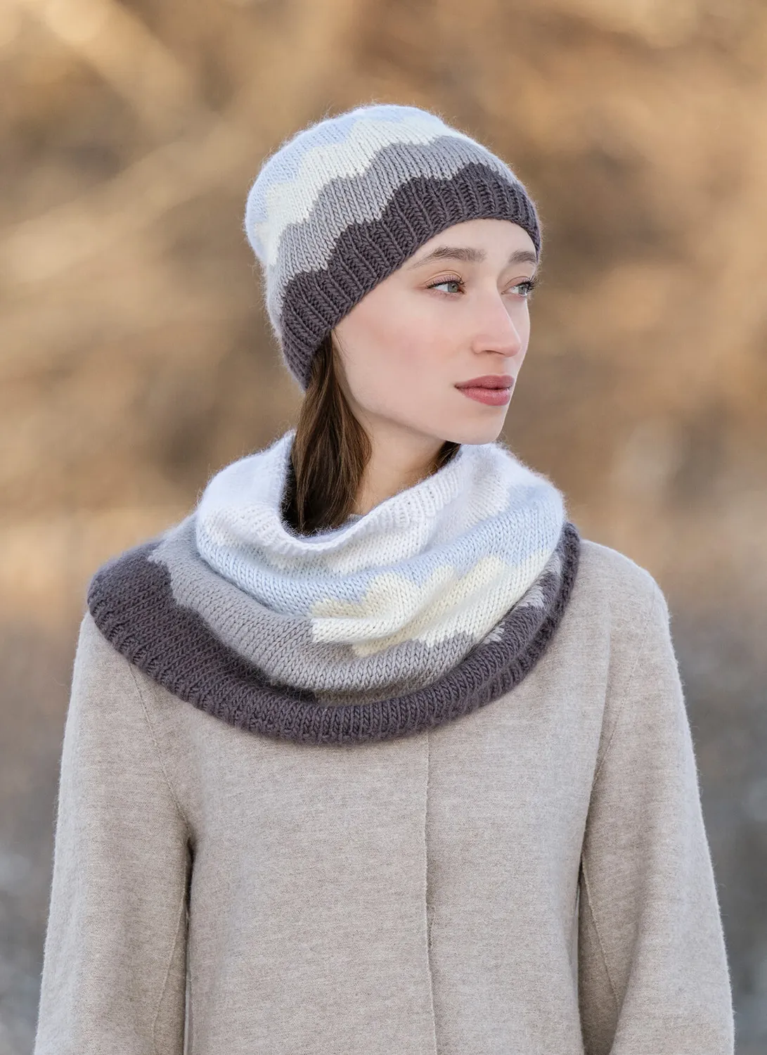 Blue Sky Fibers Classic Camino Cowl & Hat Strickanleitung Colorwork