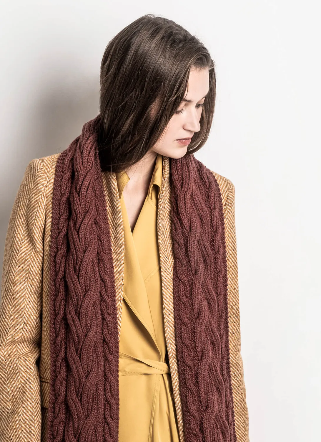 Blue Sky Fibers Classic Series Edina Cabled Scarf Strickanleitung 201909 Zopf