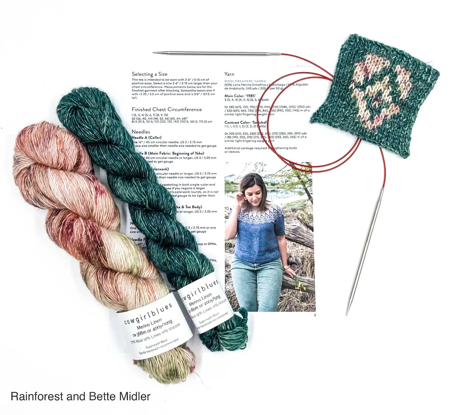 Cowgirlblues Bonfire Tee Strickset Colourwork Rundpasse