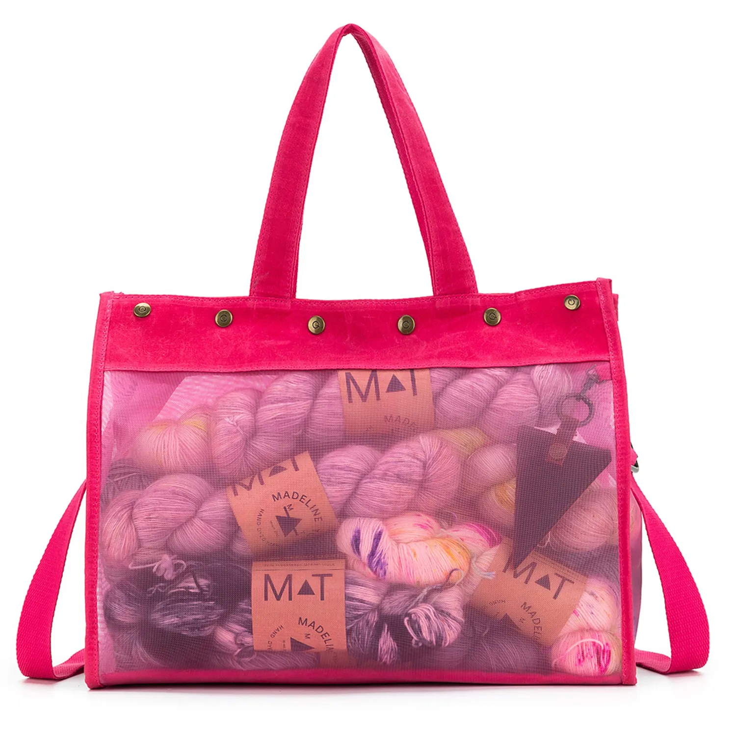 Madelinetosh Maker's Mesh Tote Vivid Rose Tasche