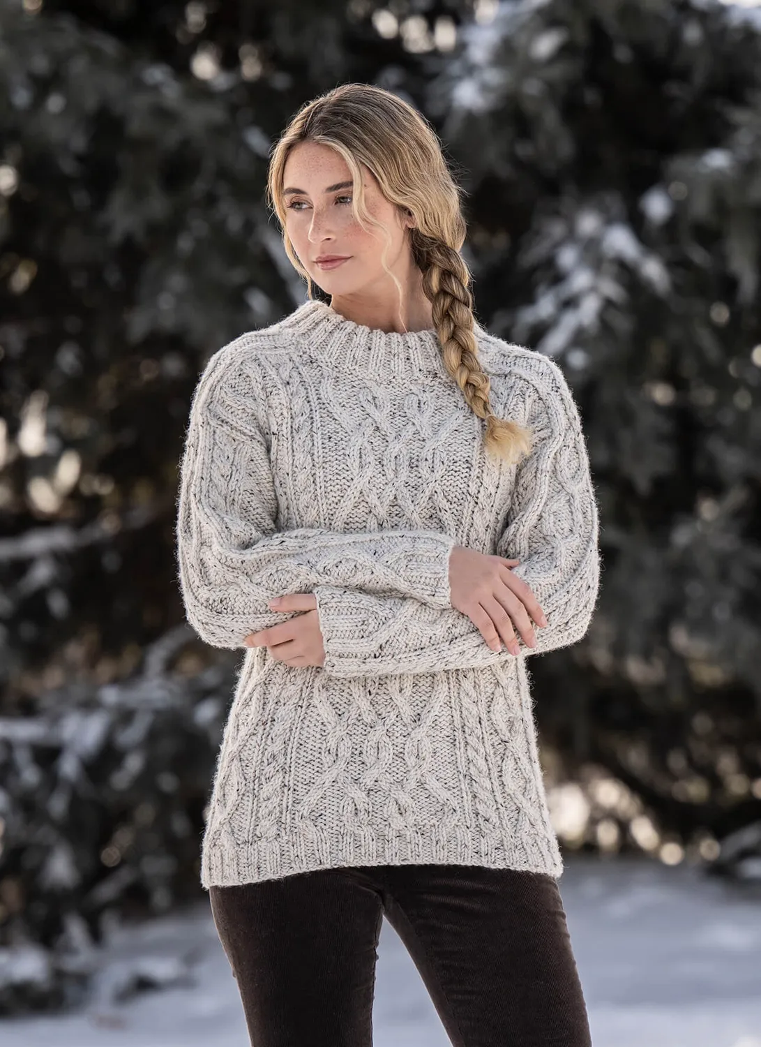 Blue Sky Fibers Classic Series Opulence Pullover Strickanleitung Zopf