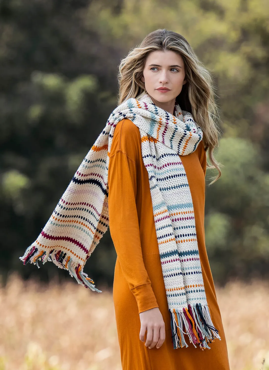 Blue Sky Fibers Poppy Wrap Häkelanleitung Tuch Bio-Baumwolle