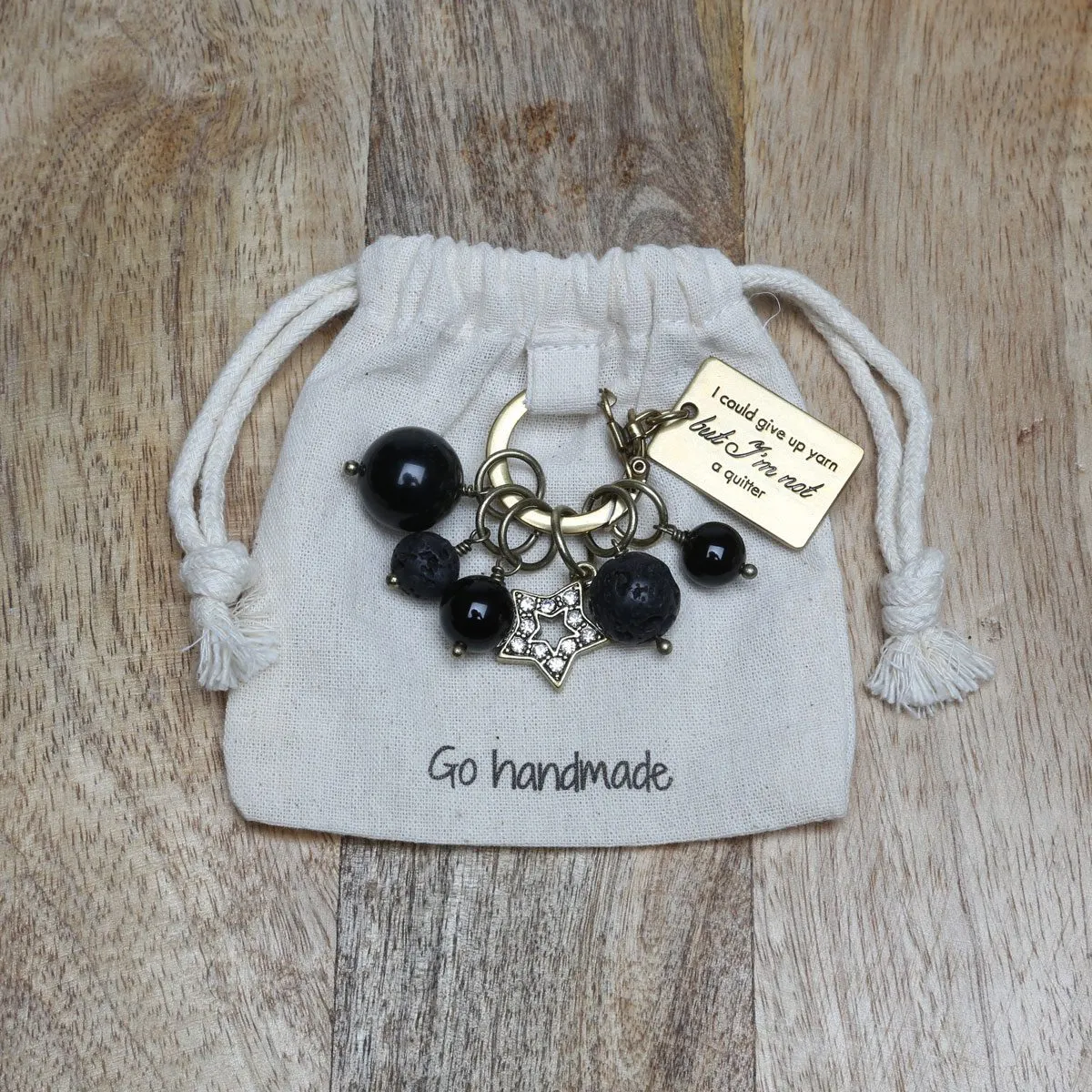 Go Handmade Maschenmarkierer Ring Stern 6 Stück mit Beutel