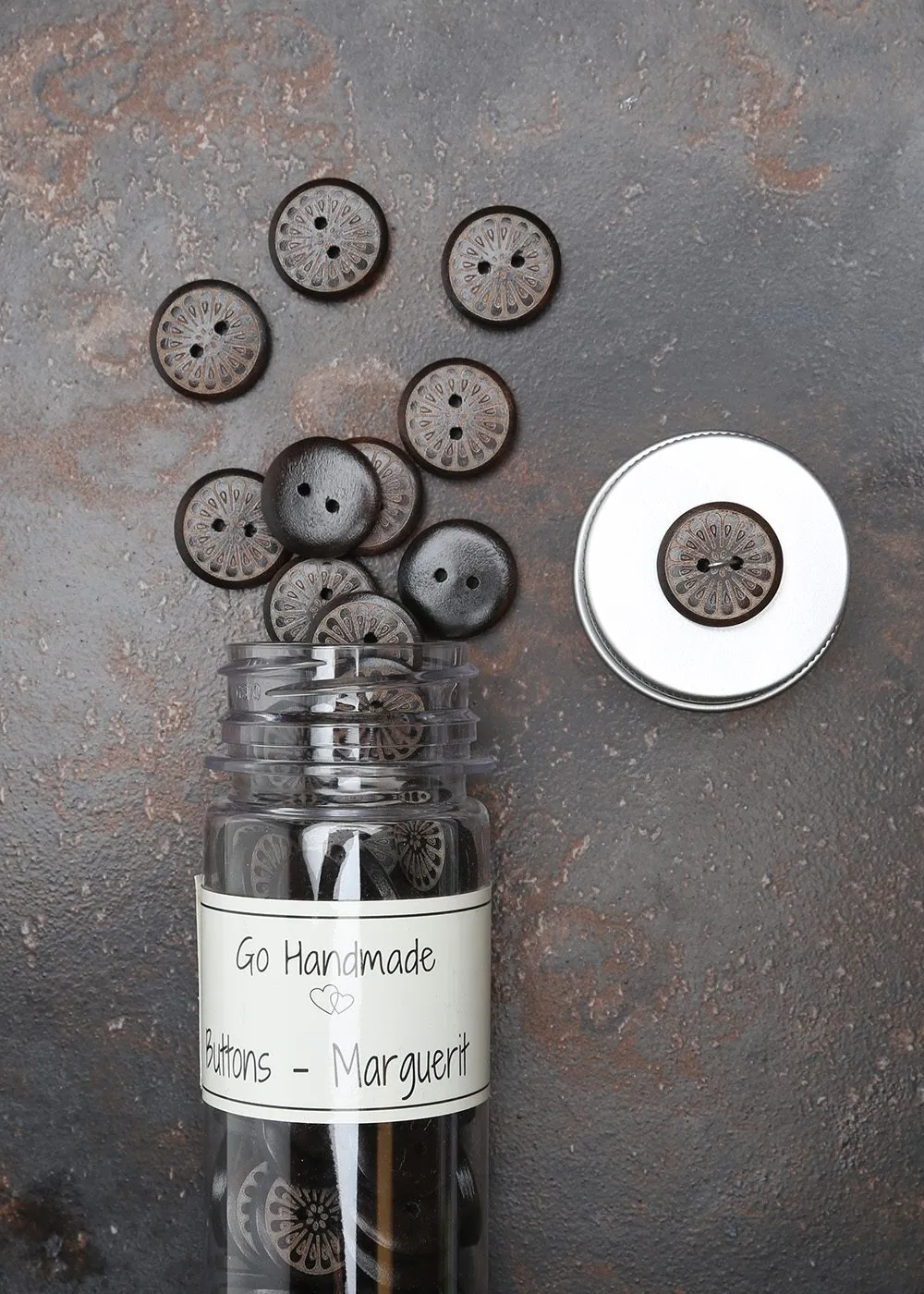 Go Handmade Marguerit Blütenknöpfe Dose mit 135 Stück
