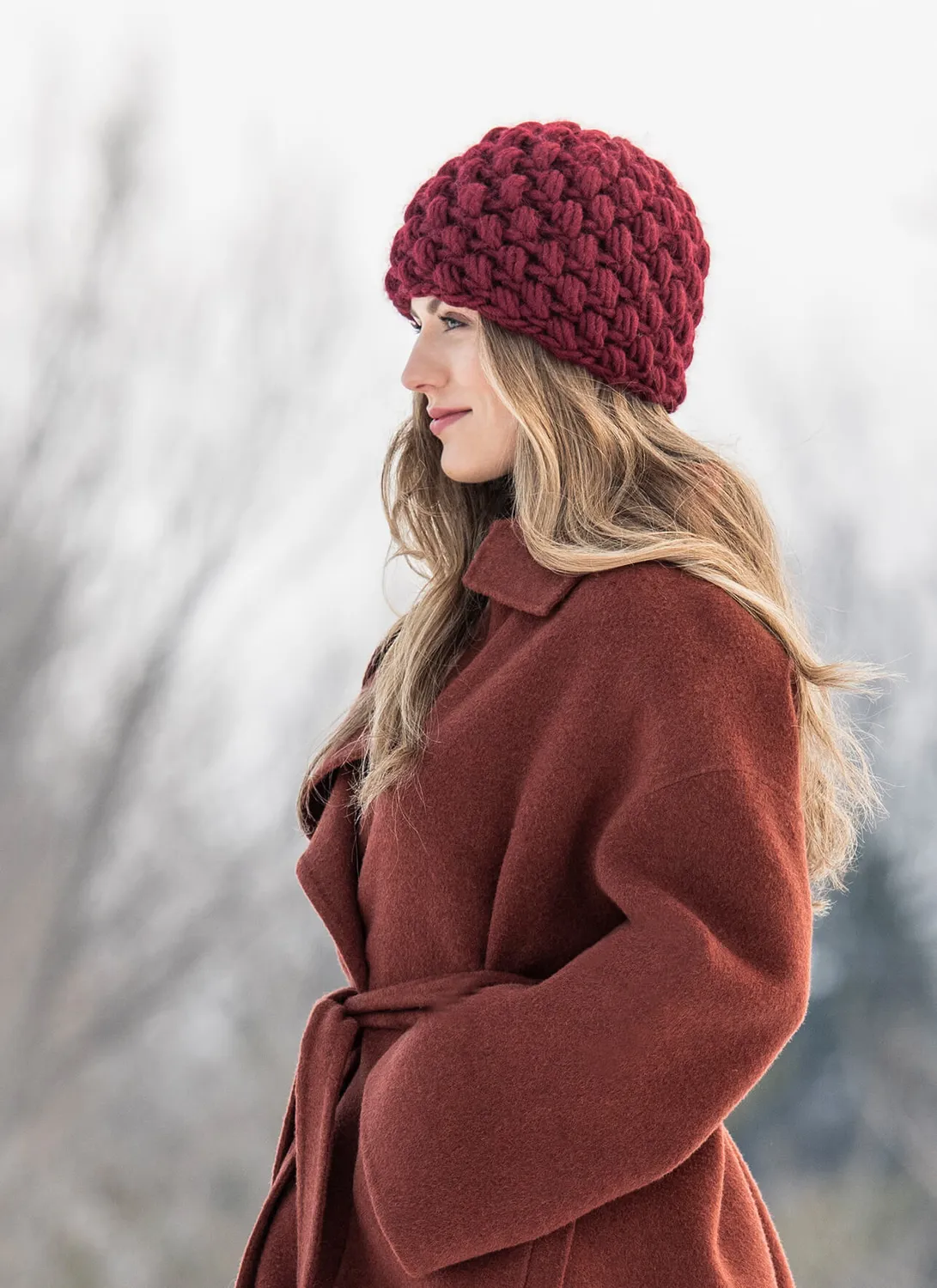 Blue Sky Fibers Classic Berry Hat Häkelanleitung Mütze warm