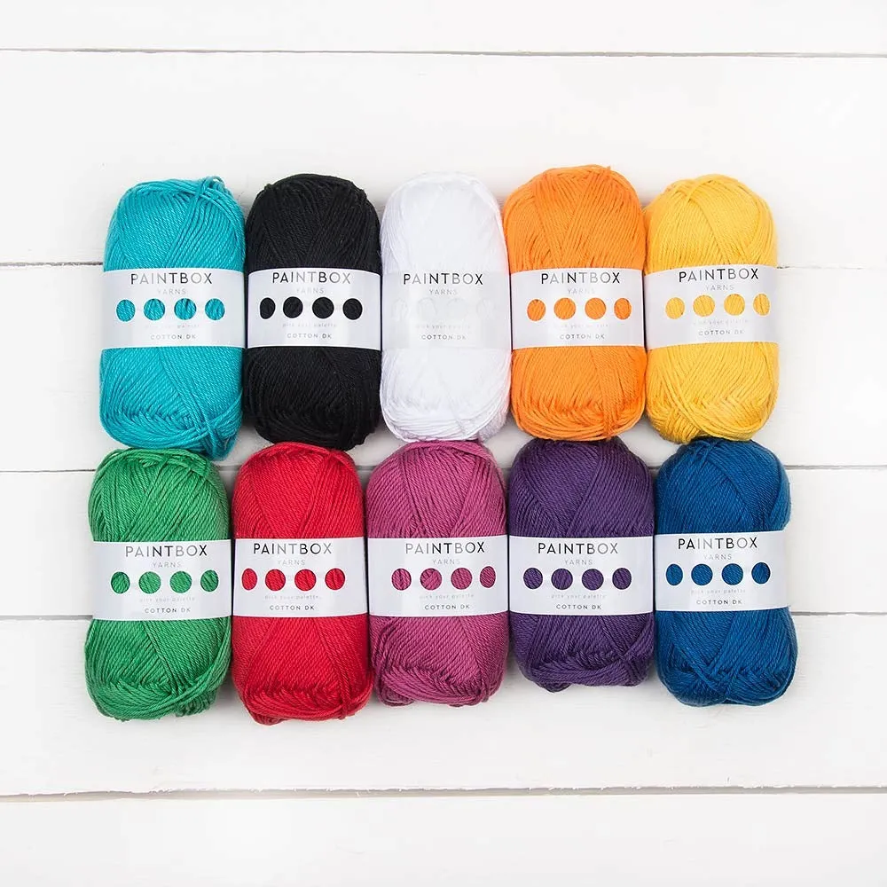Paintbox Yarns Cotton DK Wolle 10x50g Colour Pack