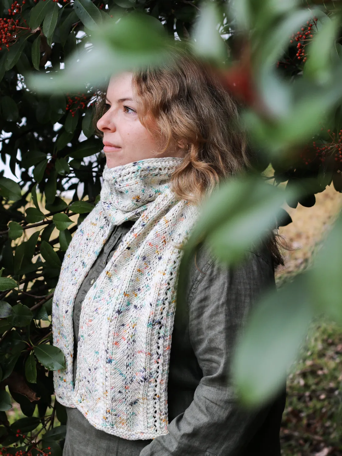 Madelinetosh Sundown Scarf Strickanleitung PDF bunt