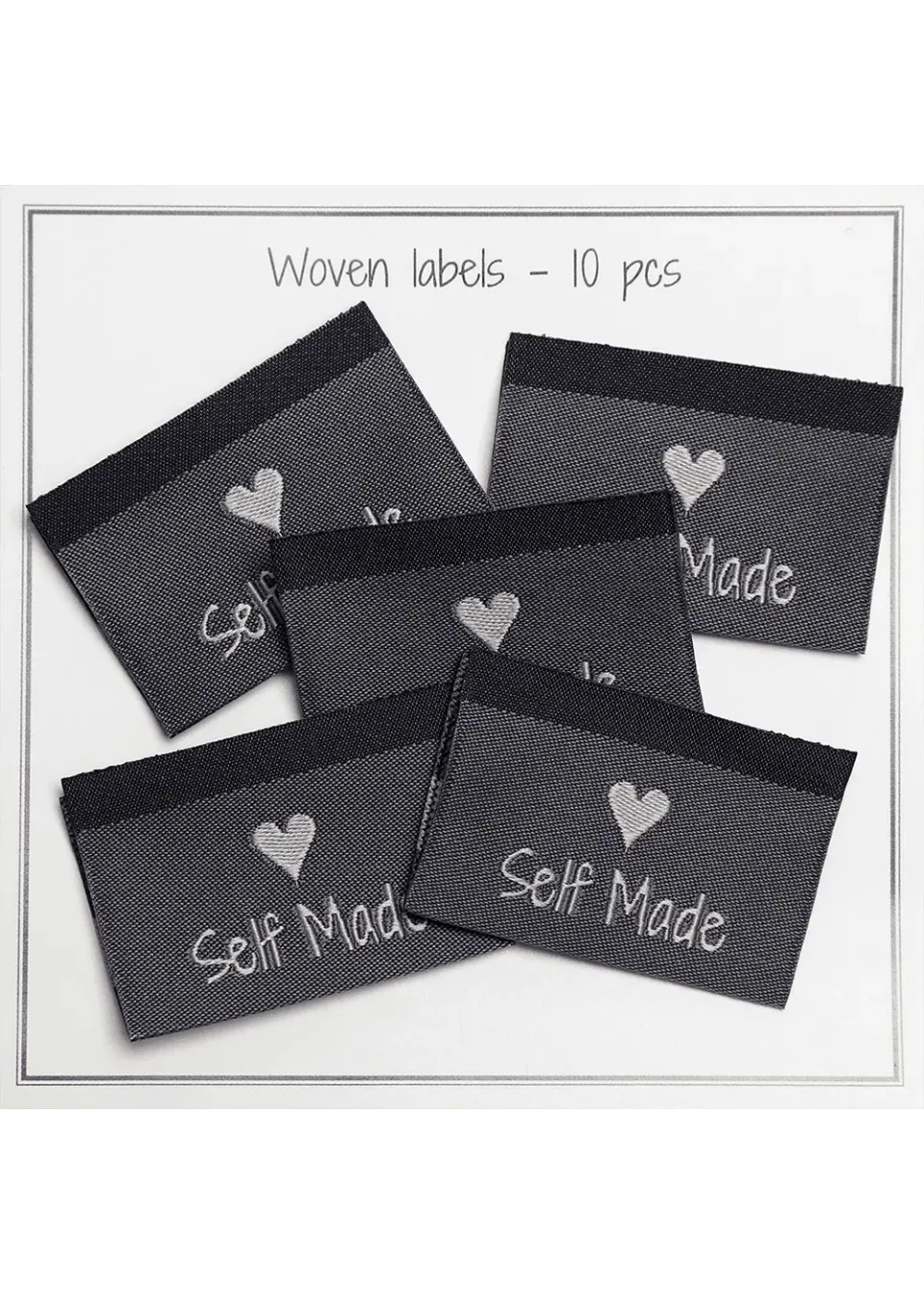 Go Handmade Self Made Weblabel grau 10 Stück