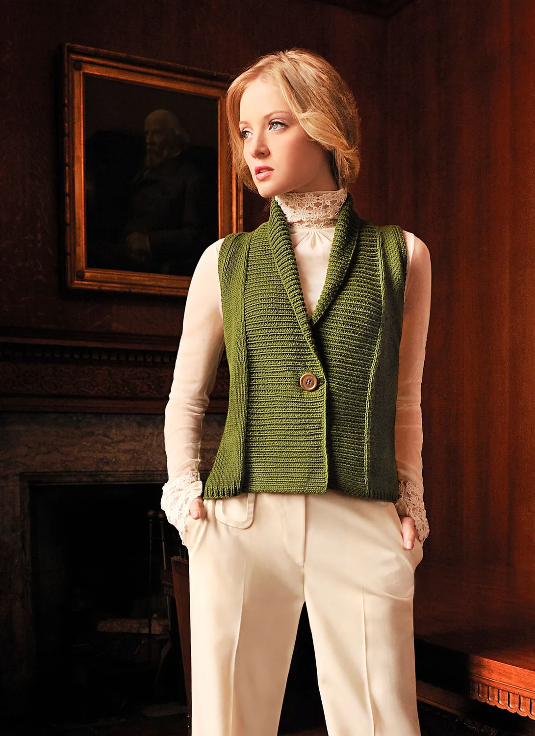 Blue Sky Fibers Classic Series Shawl Collar Vest Strickanleitung SCV