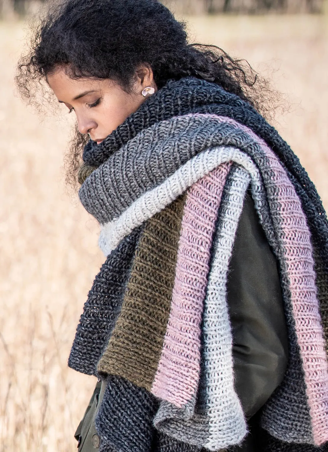 Blue Sky Fibers Tamarack Blanket Scarf Schal Anleitung