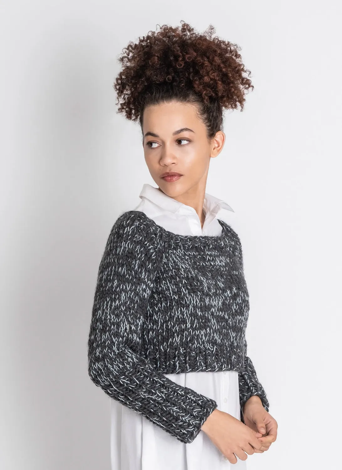 Blue Sky Fibers Classic Series Midlothian Marled Crop Pullover