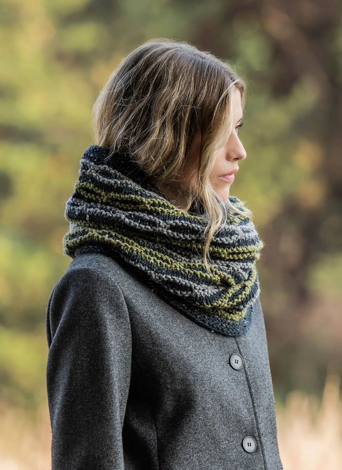 Blue Sky Fibers Chain of Lakes Cowl Strickanleitung Tweed