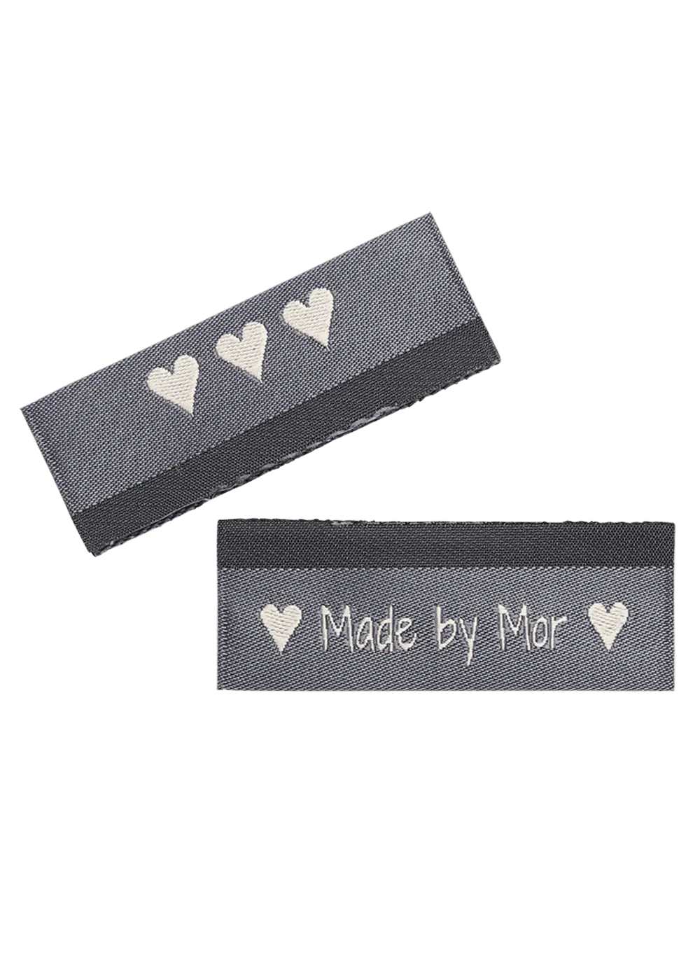 Go Handmade Made by Mor Webetiketten grau 10 Stück doppelseitig