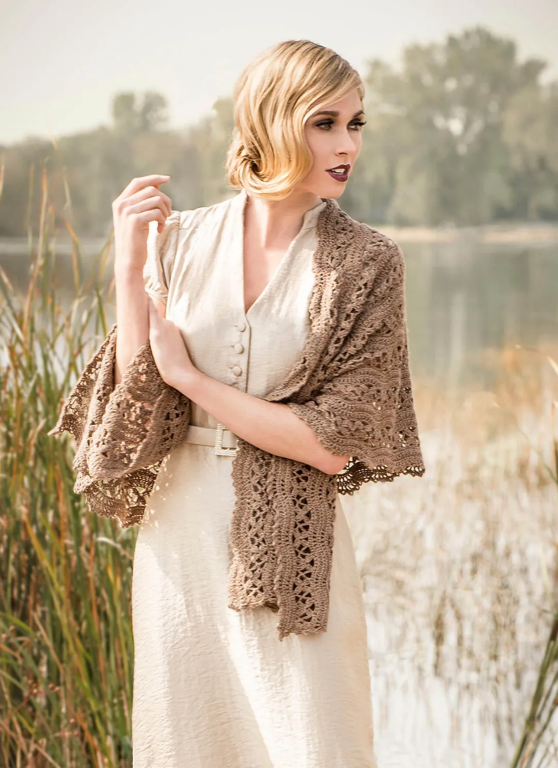 Blue Sky Fibers Classic Daisy Wrap 2600 Häkelanleitung Wellenmuster