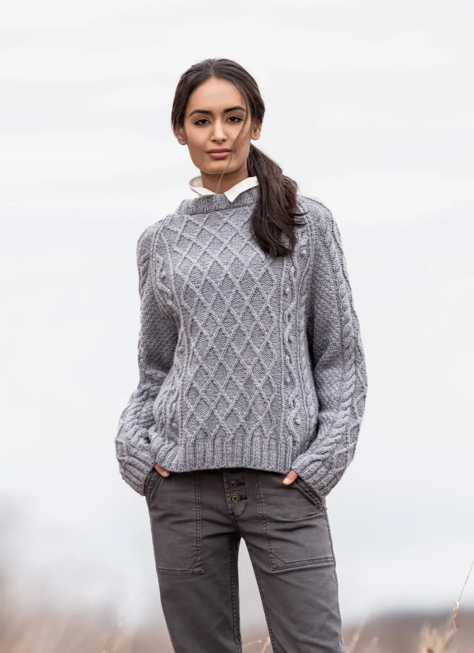 Blue Sky Fibers Classic Suttons Bay Sweater Strickanleitung Oversize