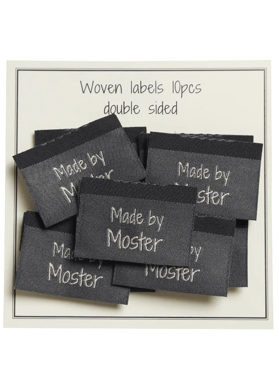 Go Handmade Weblabel Made by Moster grau 35x19 mm 10 Stk