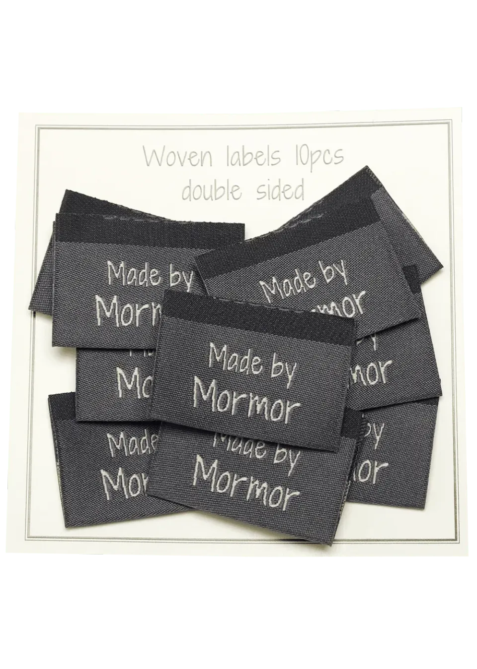 Go Handmade Made by Mormor Webetiketten grau 35x19mm 10 Stk.