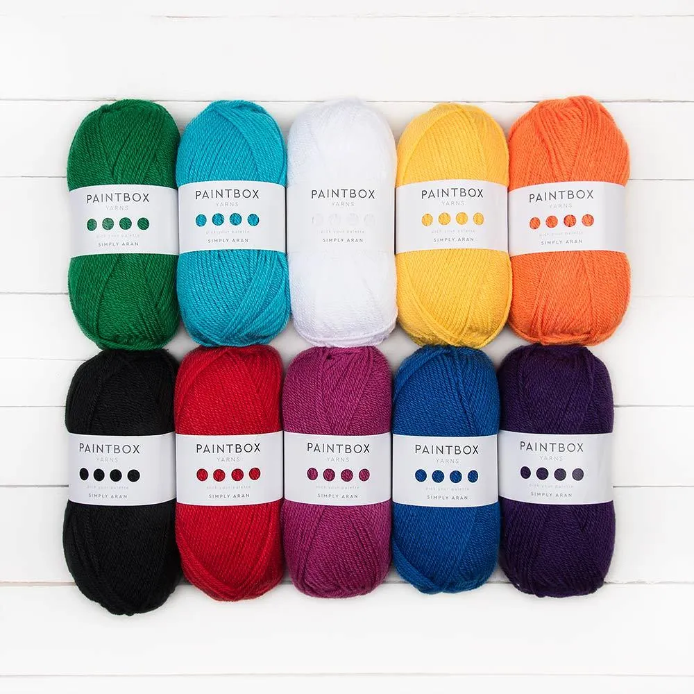 Paintbox Yarns Simply Aran Wolle 10x100g Over The Rainbow Acryl